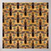 Egyptian Cats and Eye of Horus pattern Poster (Voorkant)