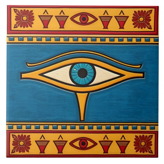 Egyptian Eye of Horus, Eye of Ra Egypt Deity Tegeltje (Voorkant)