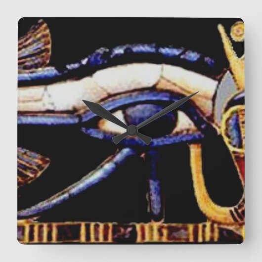 Egyptian Eye of Horus Vierkante Klok (Voorkant)