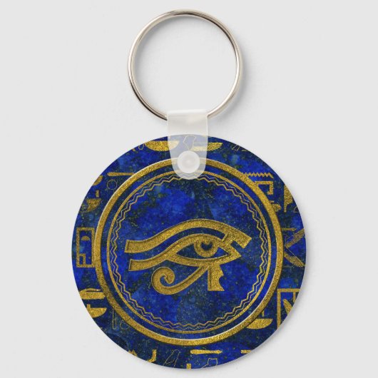 Egyptian Eye of Horus - Wadjet Lapis Lazuli Sleutelhanger (Voorkant)