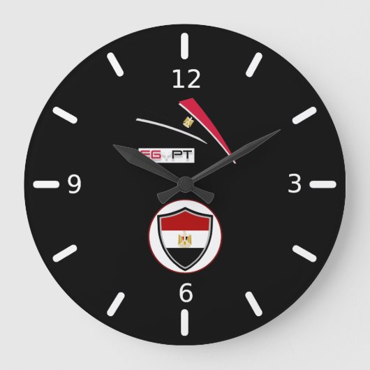 Egyptian flag large clock grote klok (Voorkant)