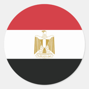 EGYPTIAN FLAG RONDE STICKER