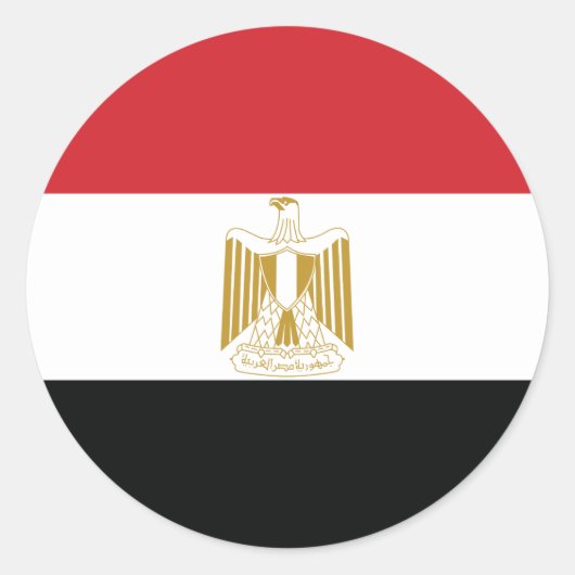 EGYPTIAN FLAG RONDE STICKER (Voorkant)