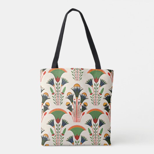 Egyptian Floral Pattern Tote Bag (Achterkant)