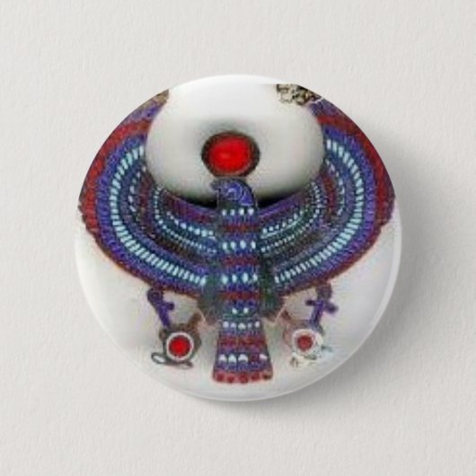 EGYPTIAN GOD HORUS RONDE BUTTON 5,7 CM (Voorkant)