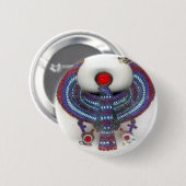EGYPTIAN GOD HORUS RONDE BUTTON 5,7 CM (Voorkant /achterkant)