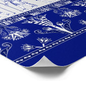 Egyptian Gods and Ornamental border - blue grey Poster (Hoek)