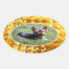 Egyptian Gold Design Multi-producten geselecteerd Ovale Sticker