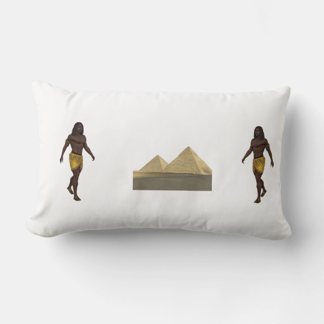 “Egyptian Guardians Pillow | Ancient Pyramids & Ki Kussen (Voorkant)