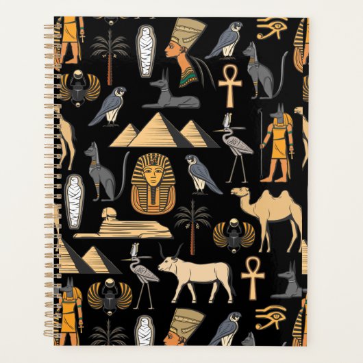  Egyptian Hieroglyphic Symbol Pattern Background   Planner (Voorkant)
