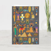 Egyptian Hieroglyphic Symbol Pattern pharaoh      Kaart (Achterkant)
