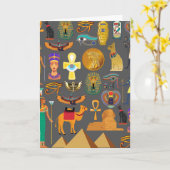 Egyptian Hieroglyphic Symbol Pattern pharaoh      Kaart (Gele Bloem)