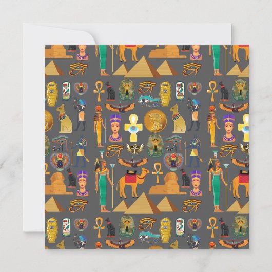 Egyptian Hieroglyphic Symbol Pattern pharaoh      Kaart (Voorkant)