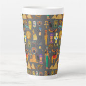 Egyptian Hieroglyphic Symbol Pattern pharaoh      Latte Mok (Voorkant)