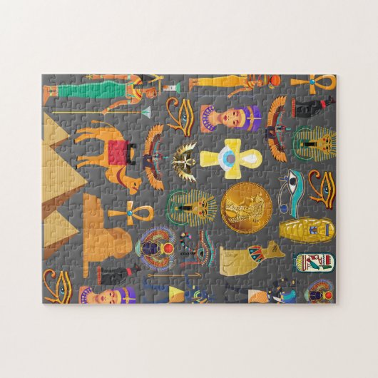 Egyptian Hieroglyphic Symbol Pattern pharaoh      Legpuzzel (Horizontaal)