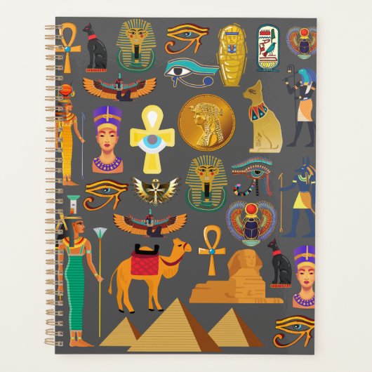 Egyptian Hieroglyphic Symbol Pattern pharaoh      Planner (Voorkant)