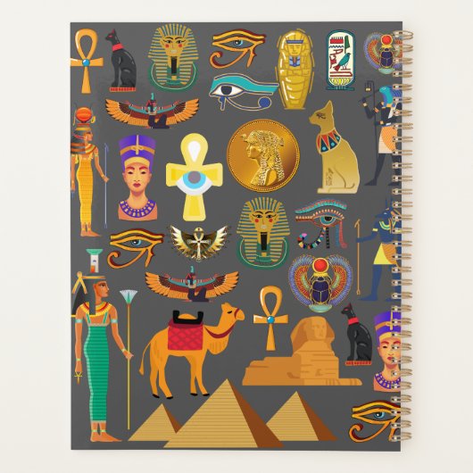 Egyptian Hieroglyphic Symbol Pattern pharaoh      Planner (Achterkant)
