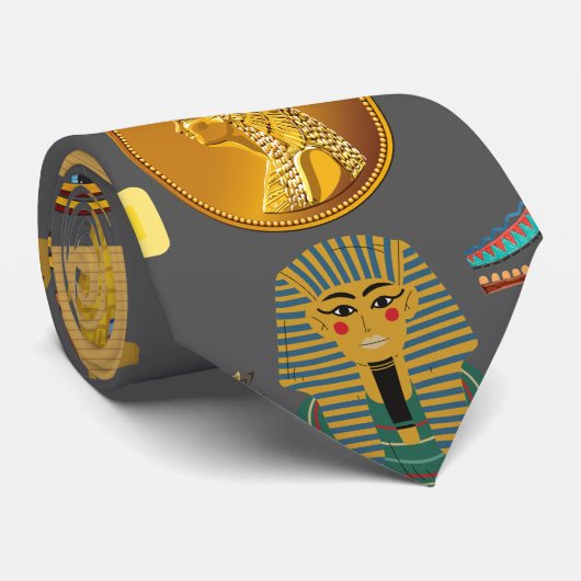 Egyptian Hieroglyphic Symbol Pattern pharaoh     Stropdas (Opgerold)