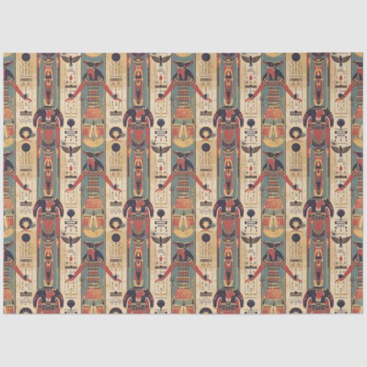 Egyptian hieroglyphics Pharaoh Pattern Tissuepapier (Voorkant)