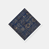 Egyptian hieroglyphs and deities gold on marble servet (Hoek)