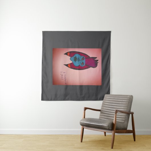 Egyptian Inspired Horror Themed Mummy Tapestry Wandkleed (In Situ (horizontaal))