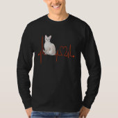 Egyptian Ma My Heartbeat EKG Cat Mom Cat Dad Cat T-shirt (Voorkant)