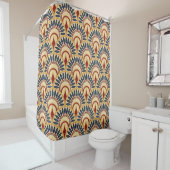 Egyptian Motif Fish Scales Seamless Pattern Douchegordijn (In situ)
