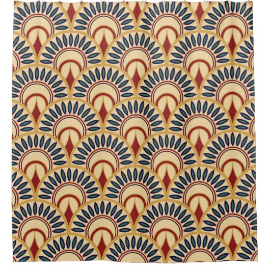 Egyptian Motif Fish Scales Seamless Pattern Douchegordijn (Voorkant)