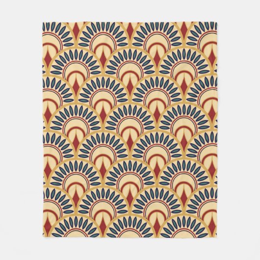 Egyptian Motif Fish Scales Seamless Pattern Fleece Deken (Voorkant)