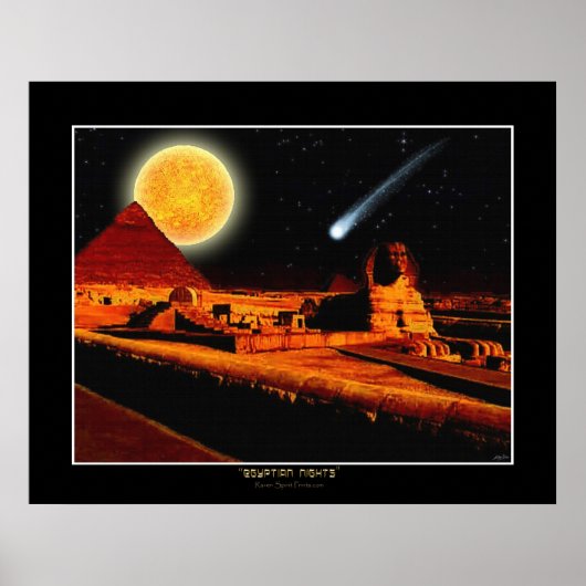 "EGYPTIAN NIGHTS" Sphinx Fantasy Art Poster (Voorkant)