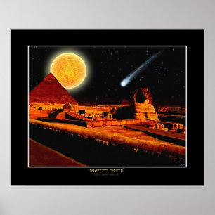 "EGYPTIAN NIGHTS" Sphinx Fantasy Art Poster
