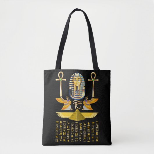 Egyptian Pyramids King Tut Pharaoh Tutankhamun Tote Bag (Voorkant)