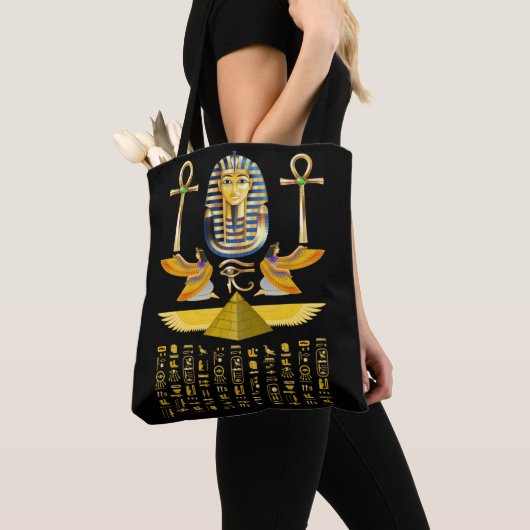 Egyptian Pyramids King Tut Pharaoh Tutankhamun Tote Bag (Dichtbij)