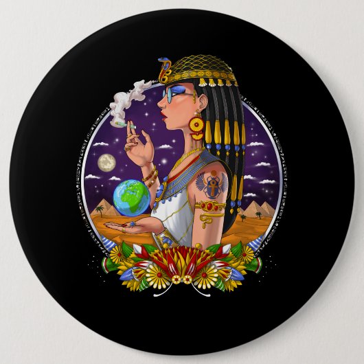 Egyptian Queen Cleopatra Ronde Button 6,0 Cm (Voorkant)