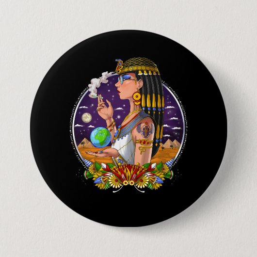Egyptian Queen Cleopatra Ronde Button 7,6 Cm (Voorkant)