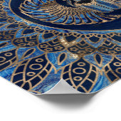 Egyptian Scarab Beetle Gold and Blue Marble Poster (Hoek)