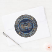 Egyptian Scarab Beetle Gold and Blue Marble Ronde Sticker (Envelop)