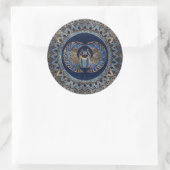 Egyptian Scarab Beetle Gold and Blue Marble Ronde Sticker (Tas)