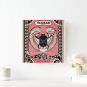 Egyptian Scarab Beetle Matchbox Art Clock Vierkante Klok (Huis)