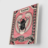 Egyptian Scarab Beetle Matchbox Art Clock Vierkante Klok (Hoek)