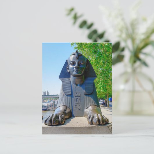 Egyptian sphinx, London UK Briefkaart (Staand voorkant)