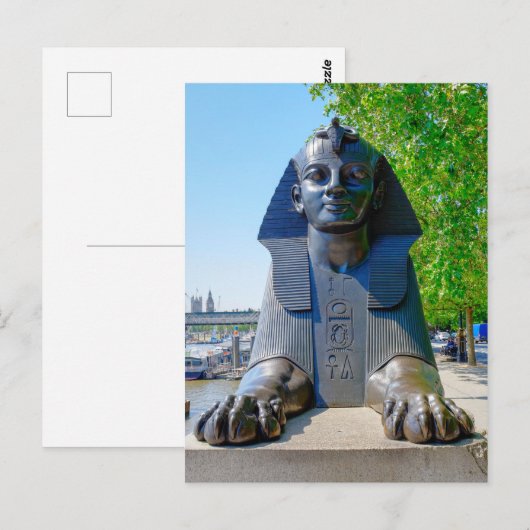 Egyptian sphinx, London UK Briefkaart (Voorkant / Achterkant)