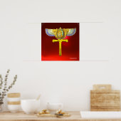 EGYPTIAN WINGED SCARAB ANKH, CORNUCOPIA GOLD JEWEL POSTER (Keuken)