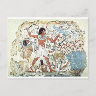 egyptisch / afrikaans jachttafereel - tabletinvrie briefkaart