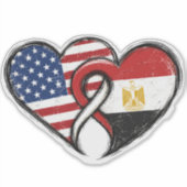Egyptisch Amerikaanse Hartenvlaggen Sticker (Voorkant)