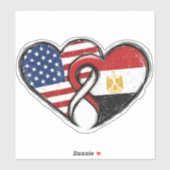 Egyptisch Amerikaanse Hartenvlaggen Sticker (Vel)