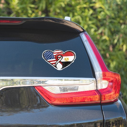 Egyptisch Amerikaanse Hartenvlaggen Sticker (Auto Zijkant)