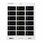 Egyptisch Anhk met Emeralds Etiket (Full Sheet)