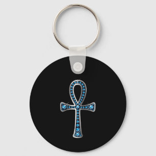 Egyptisch Anhk met Sleutelhanger "Aquamarine"