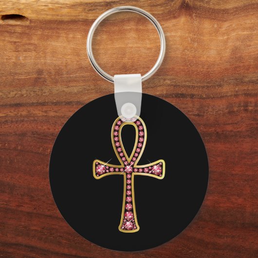 Egyptisch Anhk met Sleutelhanger "Ruby" (Voorkant)